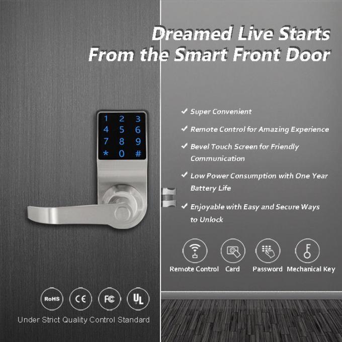 Conception à distance de panneau d'écran tactile de serrure de porte de code de porte pour l'appartement de Digital 0