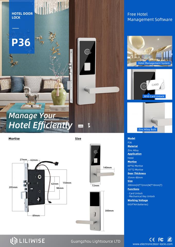Lecteur de cartes principales de grand coup de RFID Hotel Door Locks/serrure magnétique électronique de sécurité 0