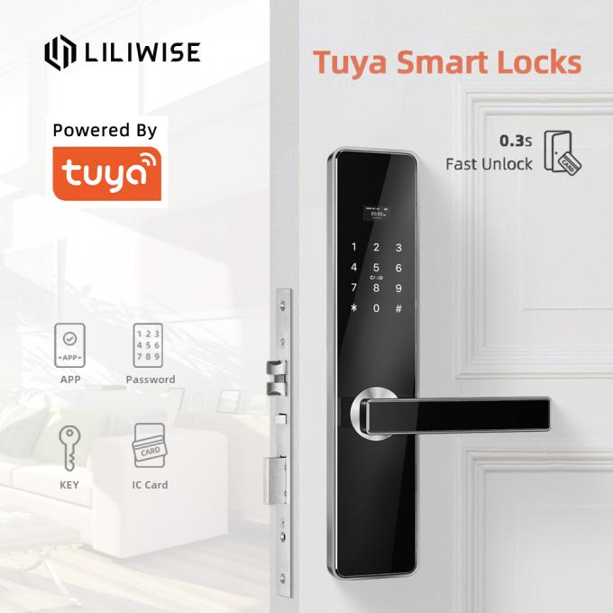 Serrure électronique intelligente de clé de carte de code de serrure de porte de Wifi Tuya 0