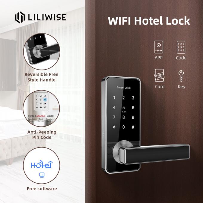 Système futé électronique de serrure de porte d'hôtel de poignée de porte de serrures de porte d'hôtel de RFID Wifi 3