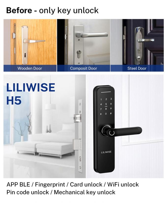Serrure de porte biométrique de serrure d'OEM d'empreinte digitale futée à télécommande de degré de sécurité à la maison 4