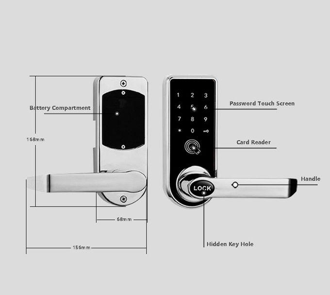 Serrure de porte Keyless de clavier numérique, serrure de Bluetooth Digital d'appli de carte de mot de passe pour la maison 2