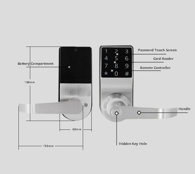 Écran tactile à télécommande d'acrylique d'Elgant de clavier numérique de Digital de porte de serrure de carte électronique de code 3