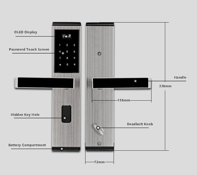 Les serrures de porte en bois d'appartement de porte Digital ouvrent avec le mot de passe de carte 1