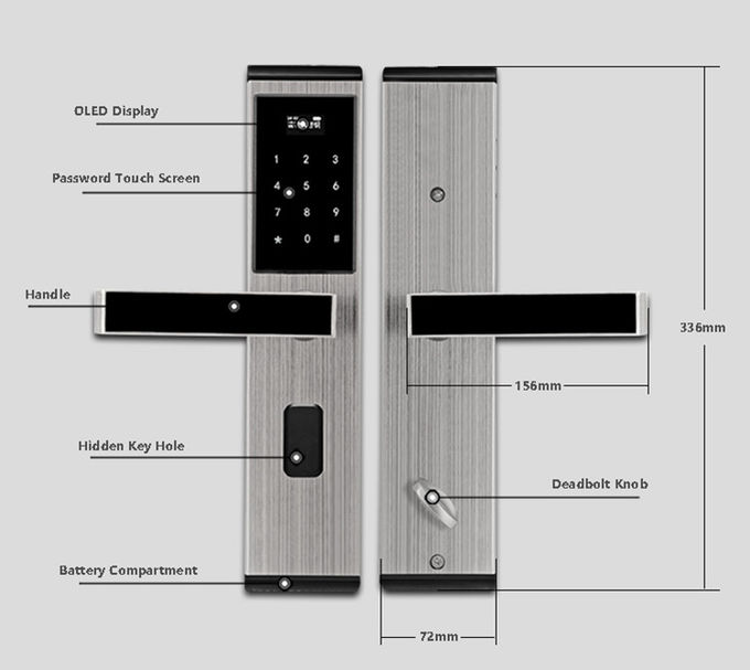 Carte intelligente de mot de passe de soutien d'acier inoxydable de serrures de porte d'appartement de clavier numérique 2