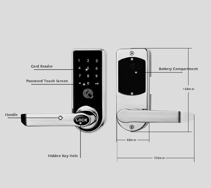 Poids léger de serrure de porte de Bluetooth de carte d'empreinte digitale 168mm * 68mm pour des maisons 2