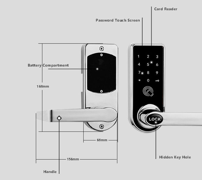 Mot de passe et structure d'acier inoxydable de serrure de porte de Bluetooth pour le bureau 2