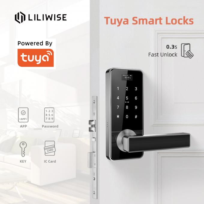La clé futée électronique d'APPLI de carte du mot de passe RFID de Digital de degré de sécurité de serrure de porte de Tuya ouvrent 0