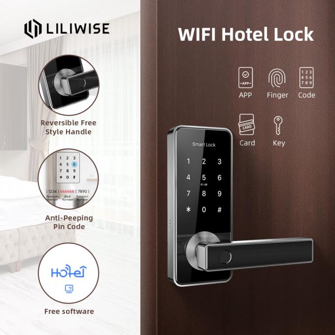 L'empreinte digitale biométrique à la maison intelligente futée de Wifi de serrure de porte d'hôtel ouvrent 1