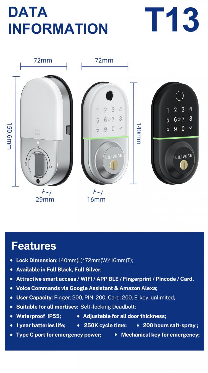 Serrure de porte d'Inteligente Bluetooth Digital pour la résidence hôtelière 6