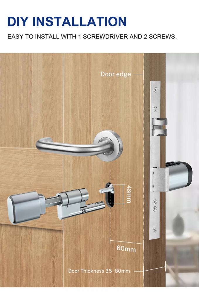 Nouveau design sécurisé et pratique verrouillage de porte à cylindre numérique intelligent 4