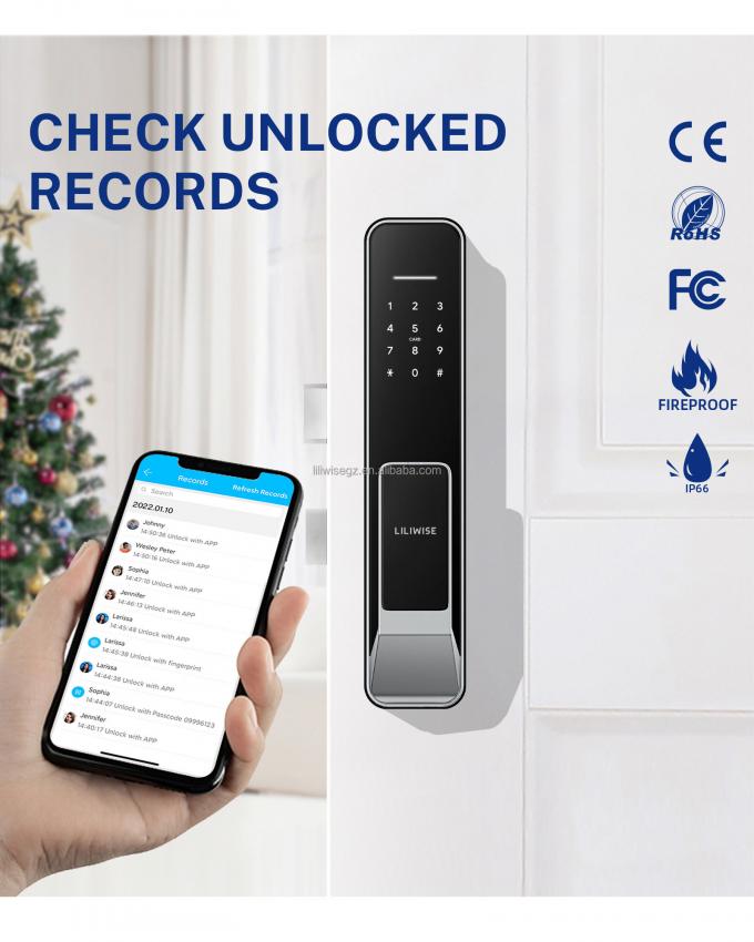 Liliwise Nouveau design verrouillage enti&egrave;rement automatique verrouillage num&eacute;rique d'empreintes digitales &eacute;lectronique verrouillage Tuya APP TTlock Smart Door Lock 8