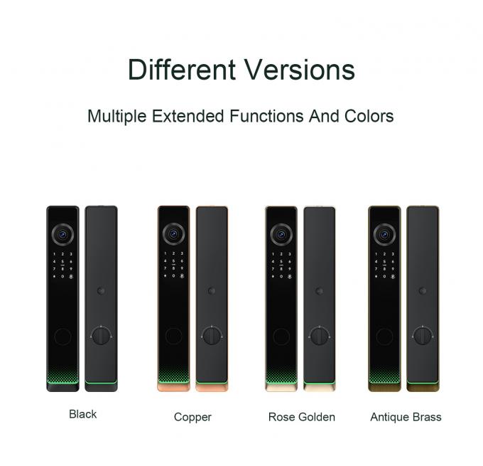 Liliwise Fermeture de porte &eacute;lectronique enti&egrave;rement automatique de luxe Wifi Ble empreinte digitale Tuya TTlock Fermeture de porte intelligente avec cam&eacute;ra 4