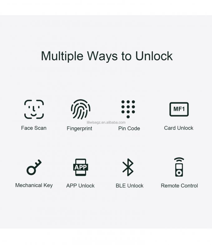 Liliwise Tuya Sécurité à domicile Verrouillage de porte d'entrée Verrouillage numérique d'empreintes digitales à l'extérieur Sécurité étanche Reconnaissance faciale Verrouillage intelligent 4