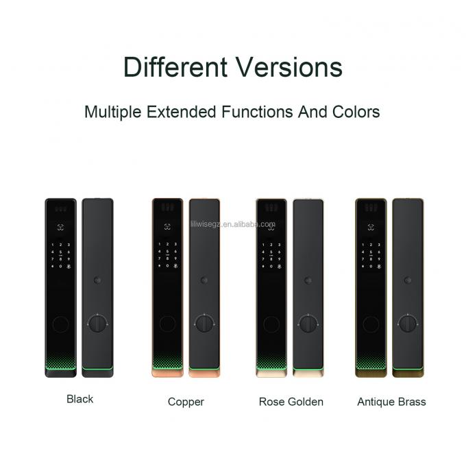 Liliwise Tuya Sécurité à domicile Verrouillage de porte d'entrée Verrouillage numérique d'empreintes digitales à l'extérieur Sécurité étanche Reconnaissance faciale Verrouillage intelligent 6