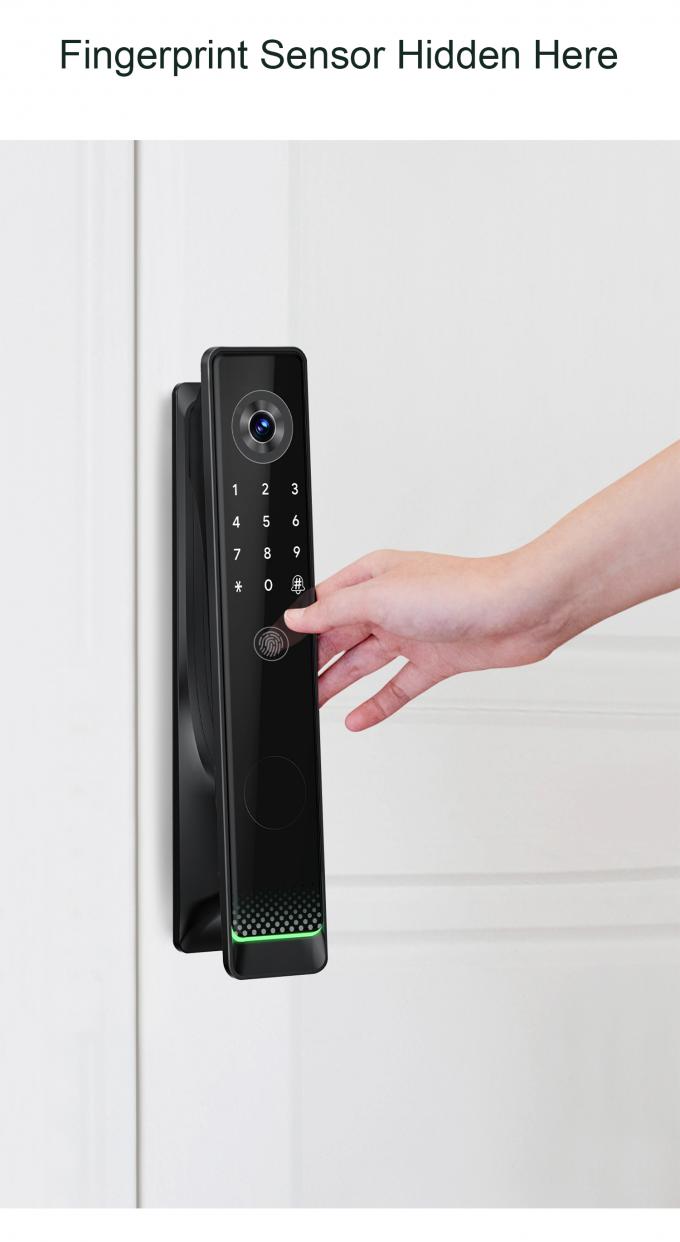 Liliwise Tuya Ttlock Verrouillage biom&eacute;trique automatique avec carte RFID App Wifi Ble empreinte digitale Verrouillage de porte intelligente avec cam&eacute;ra 12