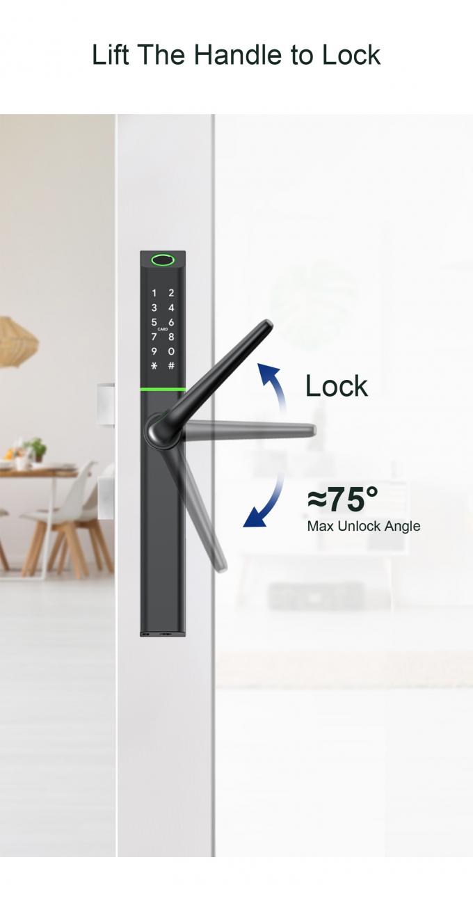 Liliwise personnalis&eacute; &eacute;tanche &agrave; l'eau en aluminium verrouillage &eacute;lectronique ext&eacute;rieur Tuya Ttlock Matter serrures intelligentes sans cl&eacute; Slim Smart Door Lock 6