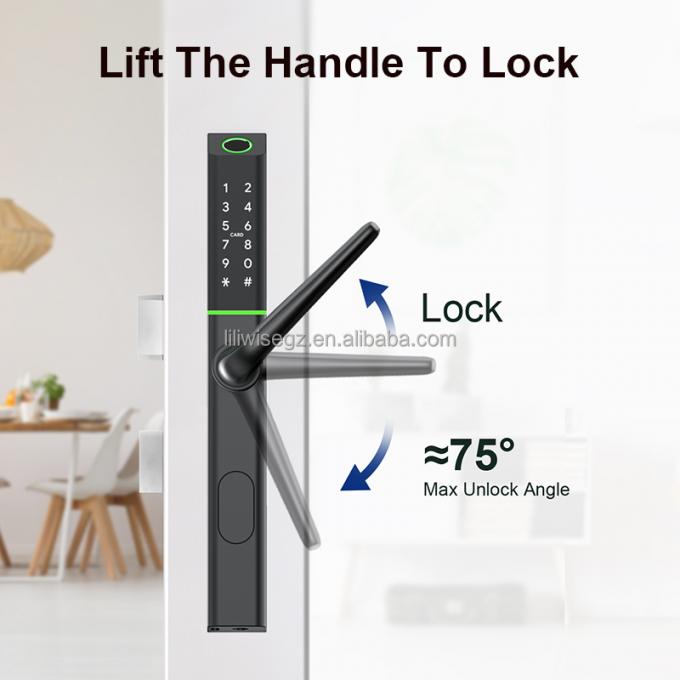 Liliwise Position r&eacute;glable du cylindre Fermetures intelligentes ultra-minces Fermeture de porte &eacute;lectronique num&eacute;rique en aluminium pour 72 mm 85 mm 90 mm 92 mm 3