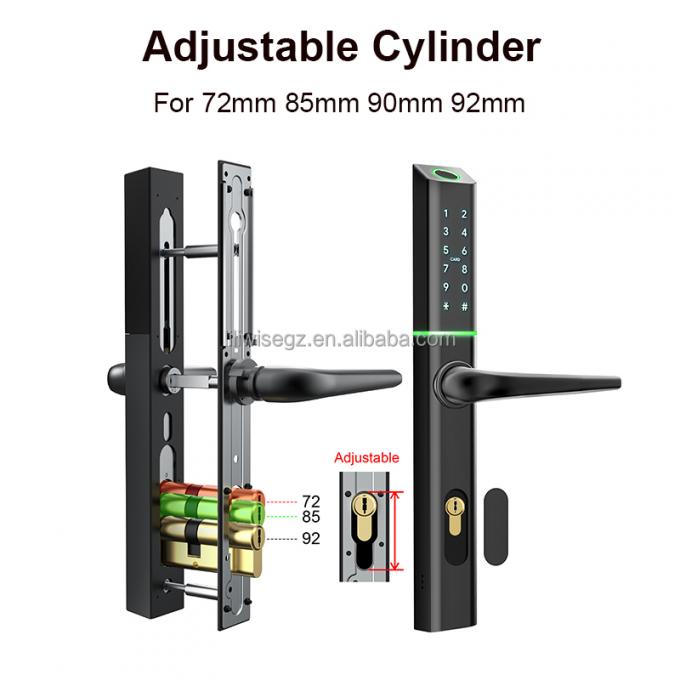 Liliwise Position r&eacute;glable du cylindre Fermetures intelligentes ultra-minces Fermeture de porte &eacute;lectronique num&eacute;rique en aluminium pour 72 mm 85 mm 90 mm 92 mm 4
