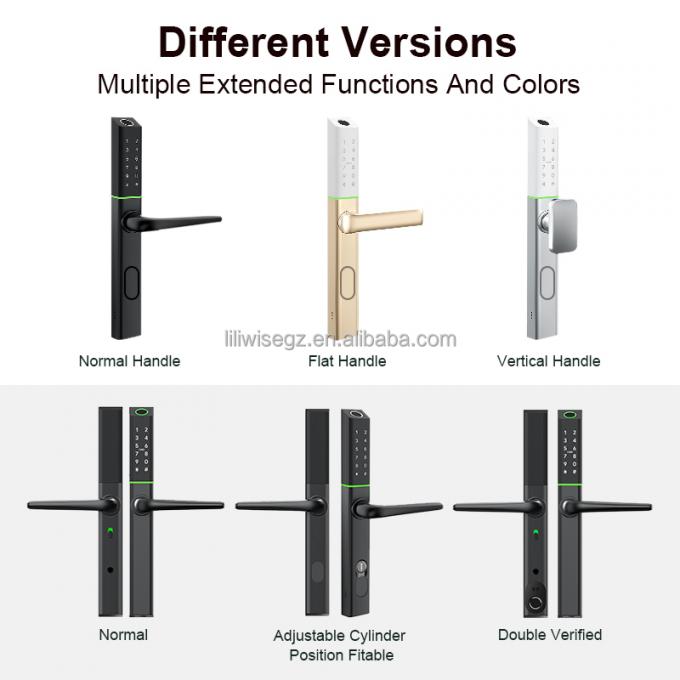 Liliwise Position r&eacute;glable du cylindre Fermetures intelligentes ultra-minces Fermeture de porte &eacute;lectronique num&eacute;rique en aluminium pour 72 mm 85 mm 90 mm 92 mm 6