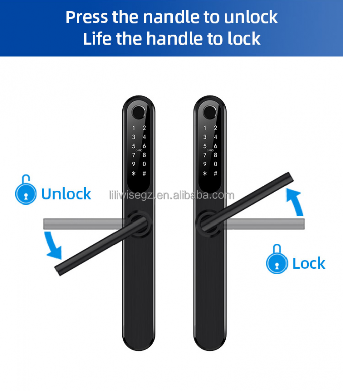 Liliwise imperm&eacute;able &agrave; l'eau Alexa aluminium acier Ip66 Smart Door Lock empreinte digitale Cerradura Electronica Ttlock Smart Lock avec Wifi 10