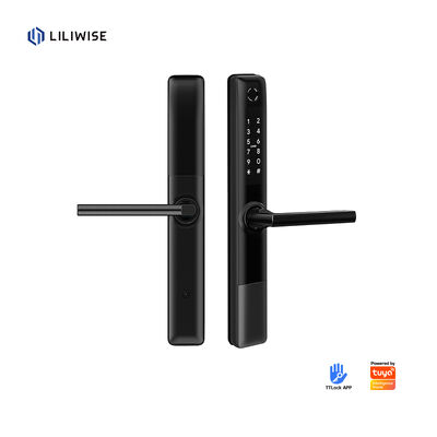 Liliwise Tuya APP étanche à l'eau Wifi BLE Smart Lock Smart Lock Slim Porte à verrouillage pour profil étroit Porte en aluminium Porte en bois