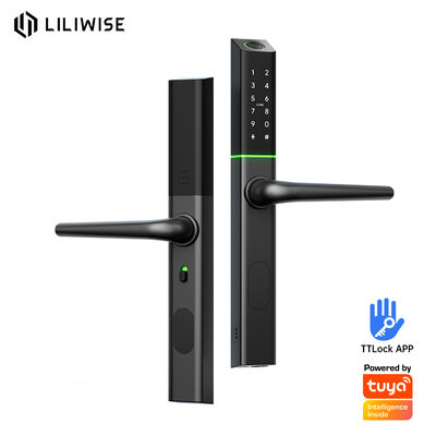 Liliwise Position réglable du cylindre Fermetures intelligentes ultra-minces Fermeture de porte électronique numérique en aluminium pour 72 mm 85 mm 90 mm 92 mm