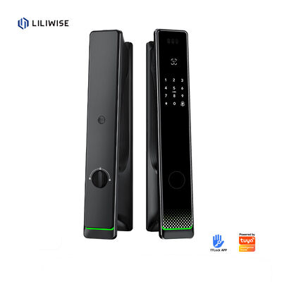 Liliwise Tuya Sécurité à domicile Verrouillage de porte d'entrée Verrouillage numérique d'empreintes digitales à l'extérieur Sécurité étanche Reconnaissance faciale Verrouillage intelligent