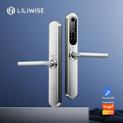 Liliwise Sécurité personnalisée électronique imperméable à l'eau Ip66 Digital Ttlock Tuya Wifi empreinte digitale coulissante Slim Smart Door Lock