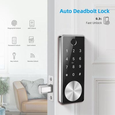 6V empreinte digitale électronique Front Door Lock Silver Color en alliage de zinc pour Airbnb