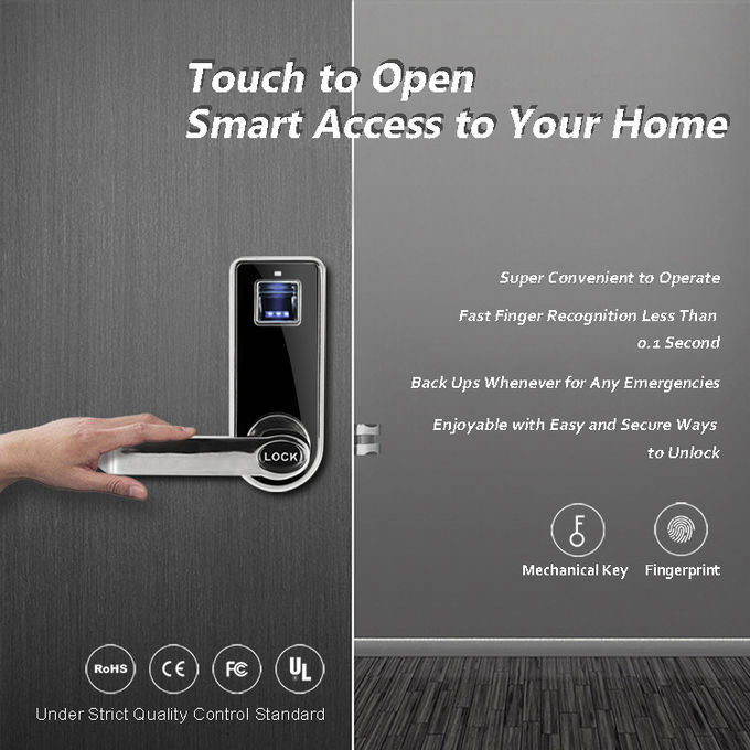 Serrures de porte Keyless électroniques d'empreinte digitale intelligente deux manières d'ouvrir 0