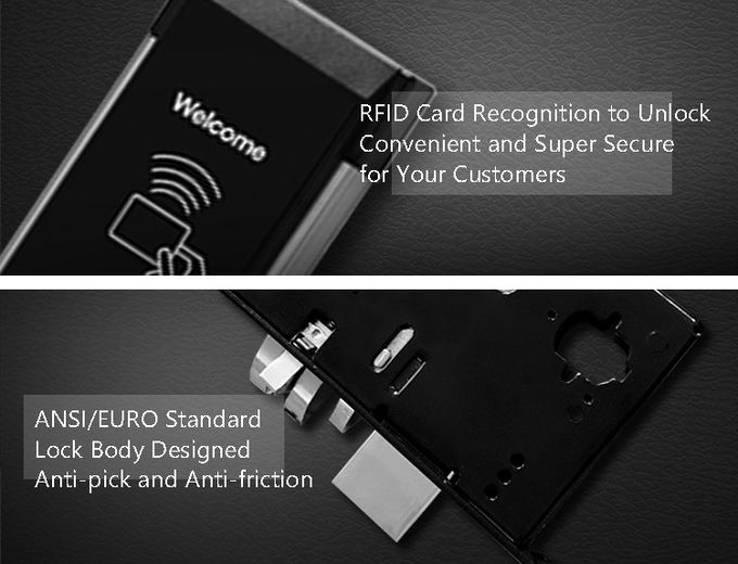 Sécurité superbe de carte futée de la construction métallique RFID de serrures de porte de chambre d'hôtel 0