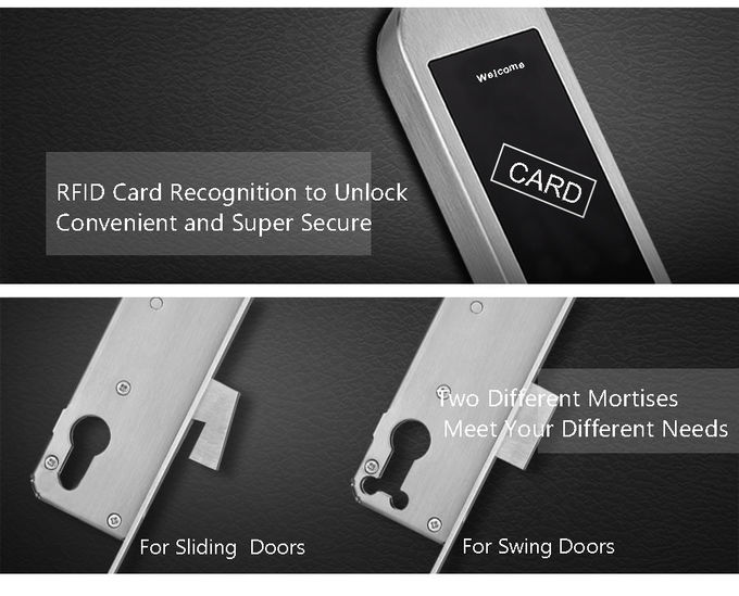 La clé en aluminium de Smart Card de serrure de porte coulissante ouvrent 20% | humidité fonctionnante de 90% 2